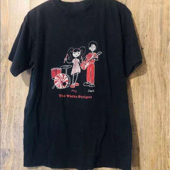 The white stripes Band jack Meg Funny  Full Size S-5XL Unisex T-Shirt S