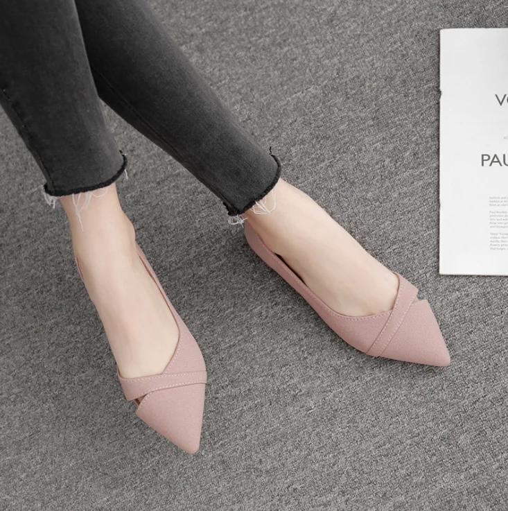 Fashion Fashion Casual Flat Shoes Woman New Summer Breathable Comfortable Soft-soled Single  Pointed Toe Shallow 2024