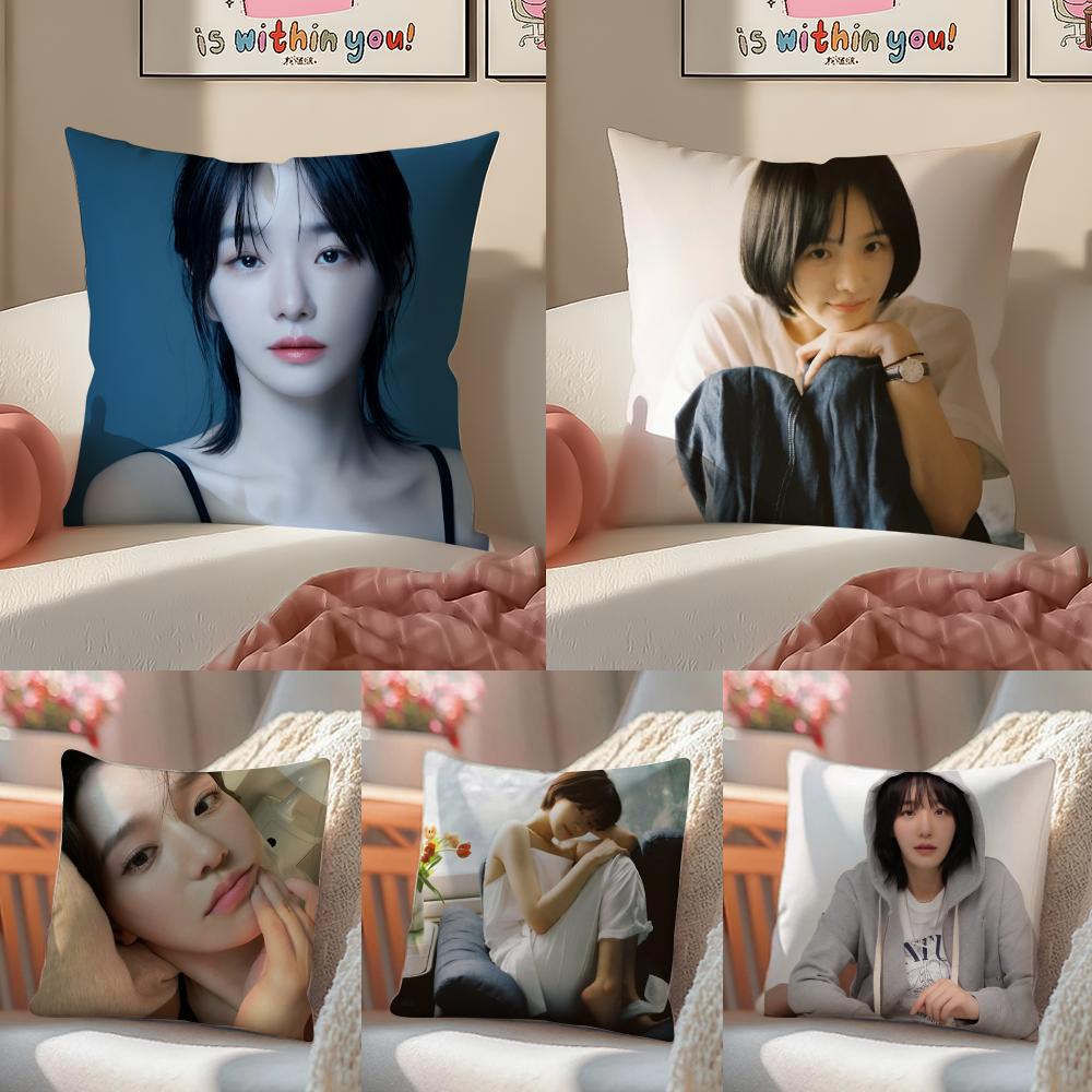 Kpop Style Beautiful Idol P-Park Gyu-Young Cushion Cover Pillowcase Short Plush Invisible Zipper Room Sofa Cushion Cover