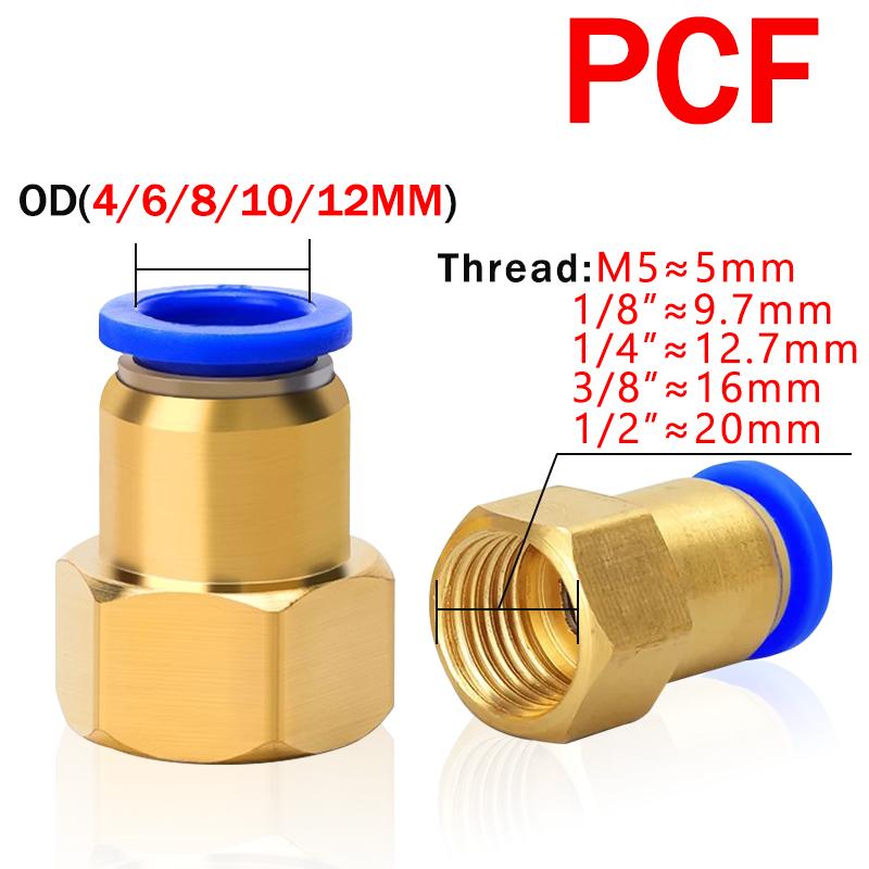 20/50PCS Pneumatic Air Connector Fitting PC/PCF/PL/PB/SL 4mm 6mm 8mm Thread 1/8 1/4 3/8 1/2 Hose Fittings Pipe Quick Connectors Fuel System Fittings7