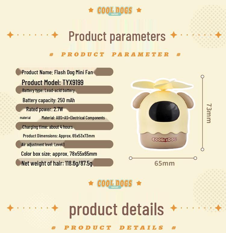 Summer Cartoon USB Rechargeable Mini Handheld Fan with Soft Silicone Blades