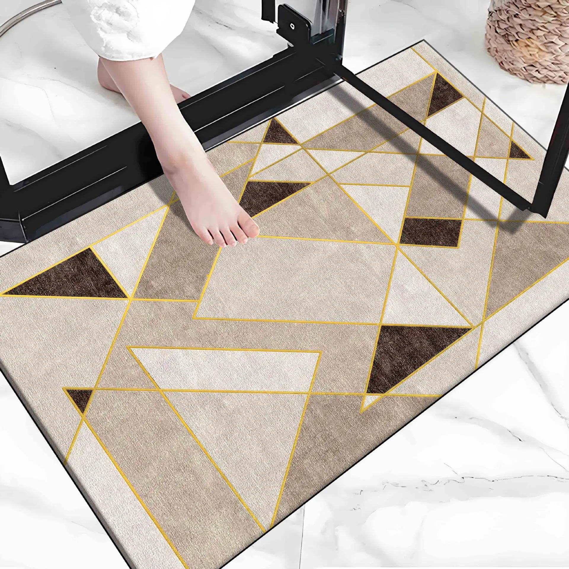 

Впитывающий коврик для пола в ванной Диатомовая грязь Ванна Ванная туалет Кухня Спальня Дверь туалета Нескользящий Геометрический коврик для ног 40X60cm 15.7X23.6in