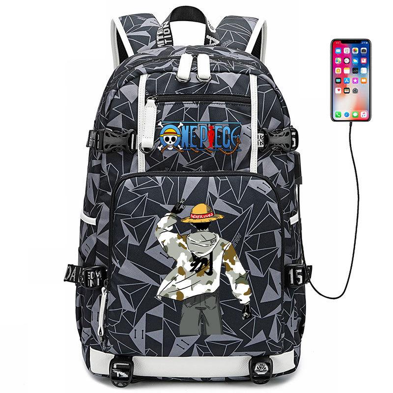 

ONE PIECE Luffy School Bag Animation Peripheral Large Capacity Lightweight Backpack Junior High School Backpack Travel Bag