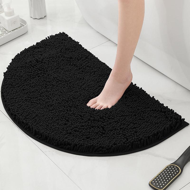 Bathroom Non-Slip Floor Mat Door Mat Absorbent Carpet Bathroom Door Mat Chenier Encrypted Semicircular Foot Mat