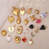  DIY Stainless Steel Gold Color PVD Plated Heart-Shaped Pendant Accessory for Handmade Jewelry Making Wholesale