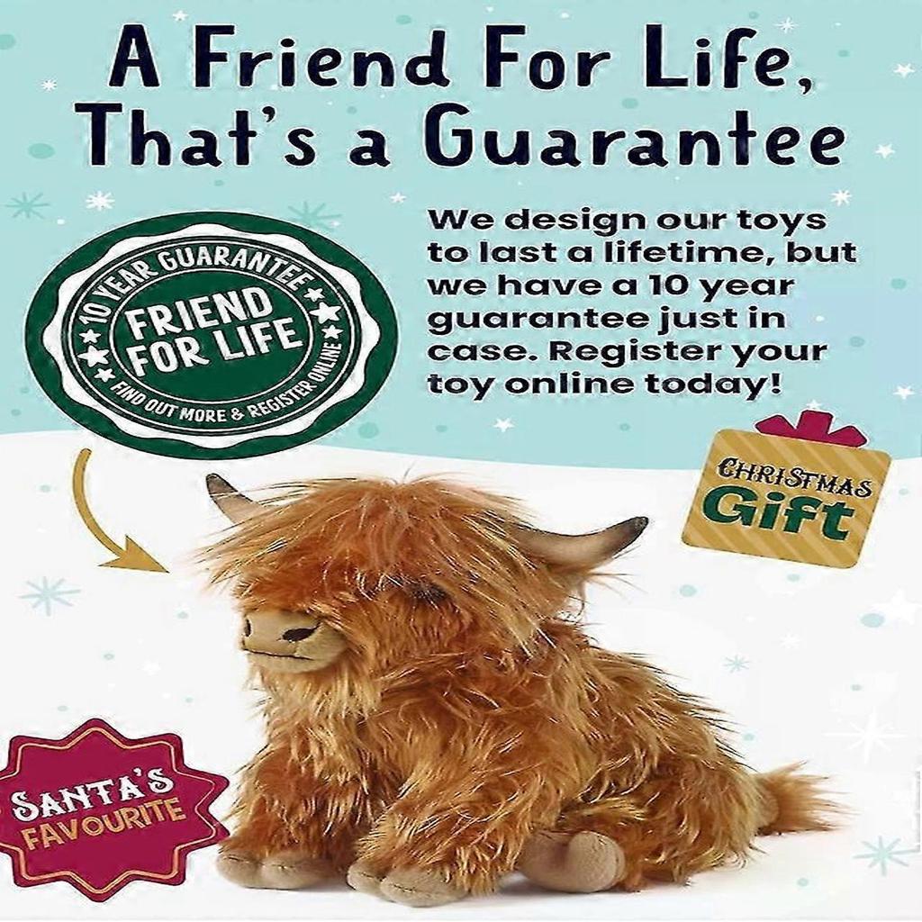 Hochlandrind Braun Stofftier, Bauernhoftier mit Geräusch, Plüschtier