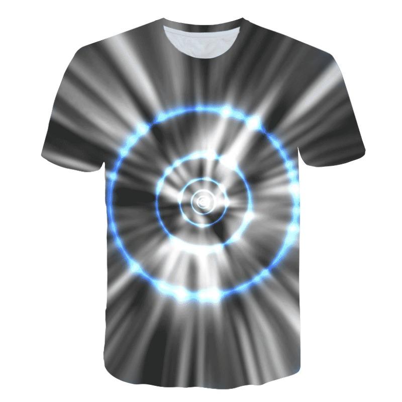 Letní trendy personalizovaná kreativní kulatá vzorovaná 3D digitálně potištěná trička s krátkým rukávem pro muže a ženy