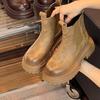 Fashion Trend for Spring and Autumn New Style Retro Shoes High Quality Leather Sleeves Wear-resistant Luxury Boots with Thick Soles
