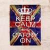 Keep Calm And Carry On Tin Sign, British Retro Metal Decor 30x40cm