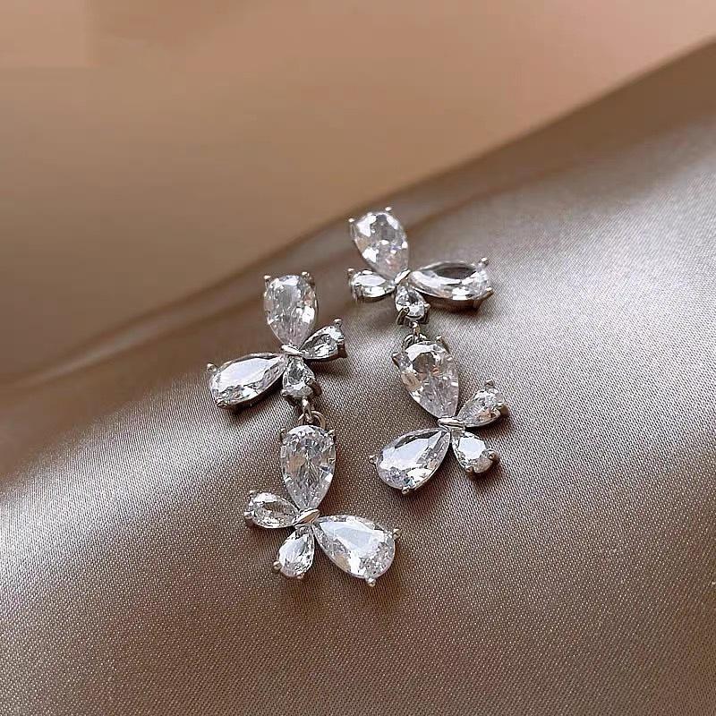 Elegant Butterfly Zirconia Earrings - Versatile and Exquisite for Spring & Summer