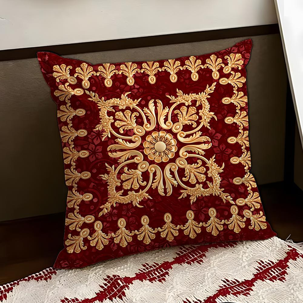 Quaint European Retro Motif Cushion Cover Reversible Soft Durable Pillow Cover Home  Car MultiScene Use for Daily Comfort