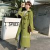 Womens Long Trench Coat Oversized Fit Classic Double-Breasted Button Front Office Chic British Style