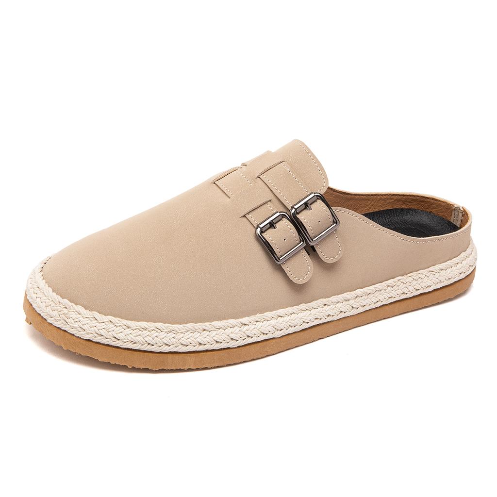 Platform Mules Man Open Back Casual Shoes Half Shoes For Men Backless Loafers Slippers Closed-Toe Slides Sandal Slip On Flats