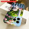 2DFlat Sunlit Puppy Behind Pink Flower Fence All Inclusive Film Hard iPhone Case, Compatible with iPhone 18 Pro Max 17 16 15 14 13 12 11