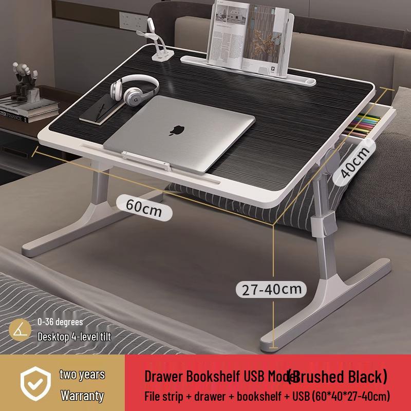 Adjustable Bedside Table: Folding Computer Desk for Student Dorms, Bedrooms, or Home Study