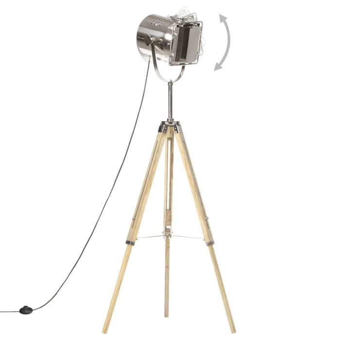 VidaXL Lampadaire à trépied Bois de manguier massif 140 cm