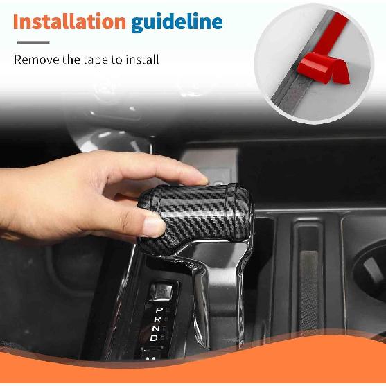 JeCar Carbon Fiber Shifter Knob Cover Trim for 2021+ Ford F150 Interior Accessories