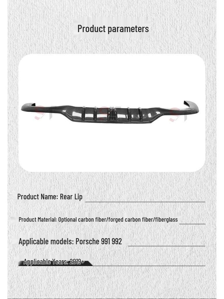 Techart Style Carbon Fiber Rear Lip Diffuser for Porsche 911 992 (2019+)