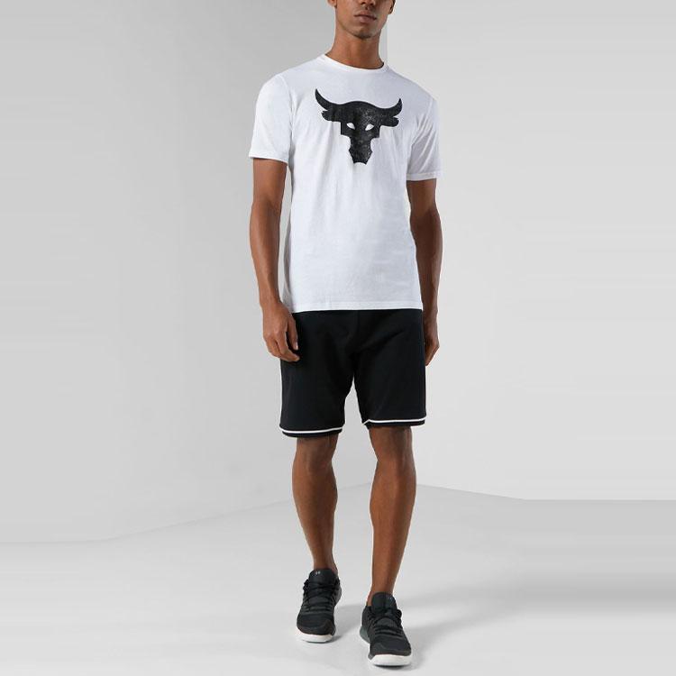Under Armour Iron Training Sports Straight Leg T-Shirt Men Tops White 1357186-100