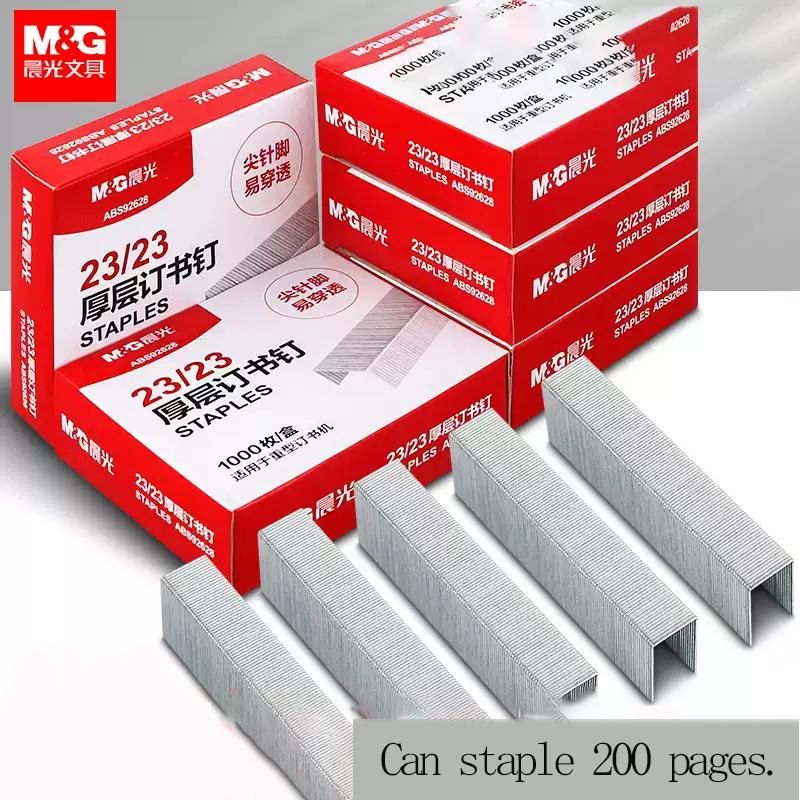M&g 23/23 Stapler Staples, Long Leg Staples, Can Staple 2-200 Pages, 1 Pack/5 Boxes, Suitable For School And Office Desk Use.