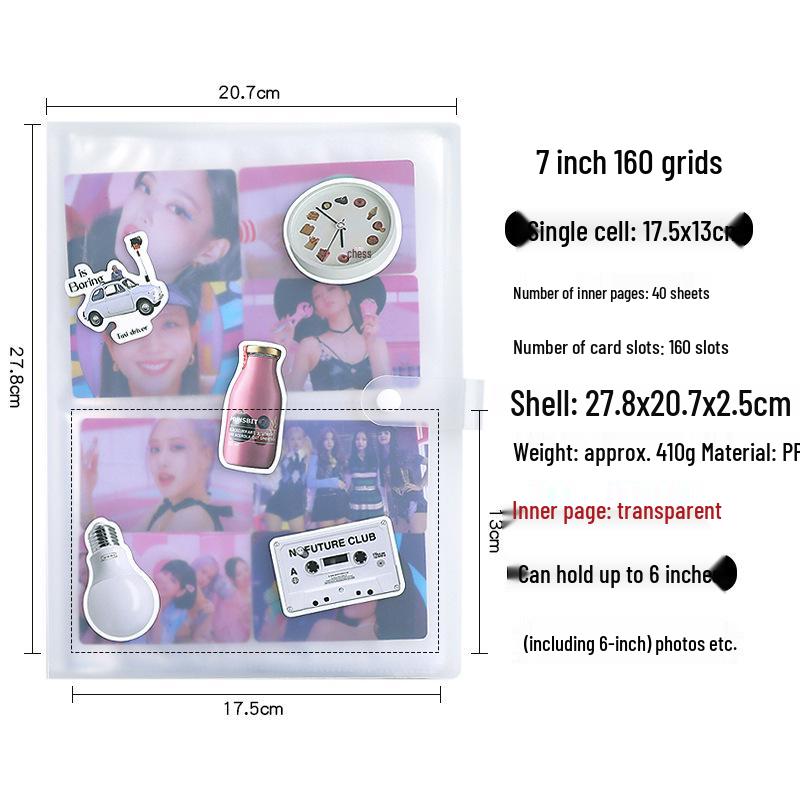 3-Zoll Polaroid Mini Transparentes Fotoalbum für Fotos, Tickets und Postkarten Scrapbook