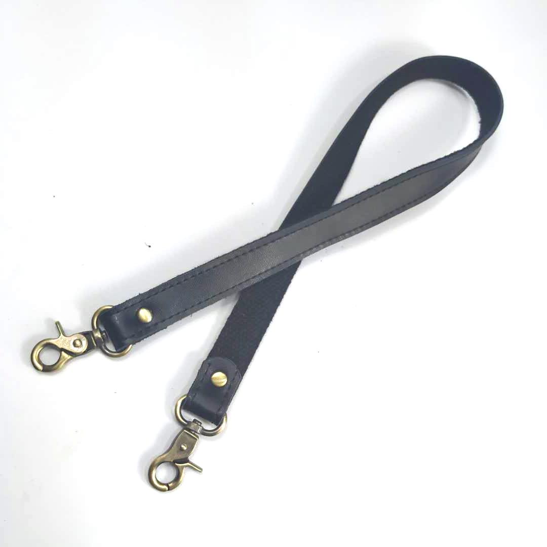 

Ремешок для наплечной сумки из натуральной кожи и канвы со сменной кожаной ручкой KZ0301