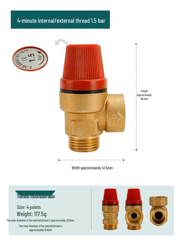 4-6 Minute Thickened Brass Angle Safety Relief Valve with Automatic Drain for Solar Water Heaters