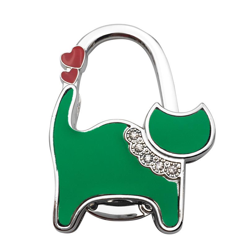 Two-heart Cat Bag Hook: Customizable Logo, Inner-Folding Table Edge Hook for Ladies