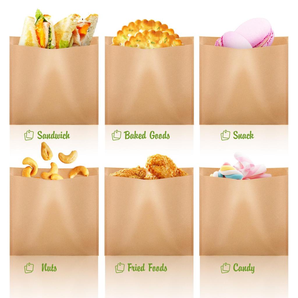 Amosfun Bread Paper Sandwich Burger Craft Commercial 200 Popcorn Potato Storage Food For Rice Ball Packaging Sweets Bags Bags, Bags, Bags, Bags, Bags,