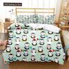 Cartoon Penguin Duvet Cover Set For Boys Girl Animated Antarctic Animal Polyester Quilt Cover White Black King Queen Size