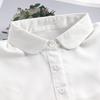 Damen Frühling Herbst Baumwolle Weiß Vertikal Kleiner Umlegekragen Vielseitiges Hemd Pullover Mode Falschkragen Kleidung Accessoires