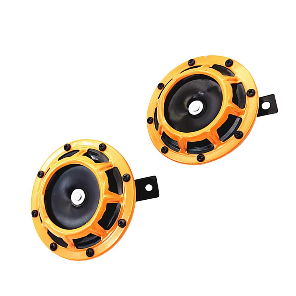2 Pieces Car Horns 12V Motorcycle Modified Trumpets Super Loud Electric Loudspeaker for Truck RV  Red