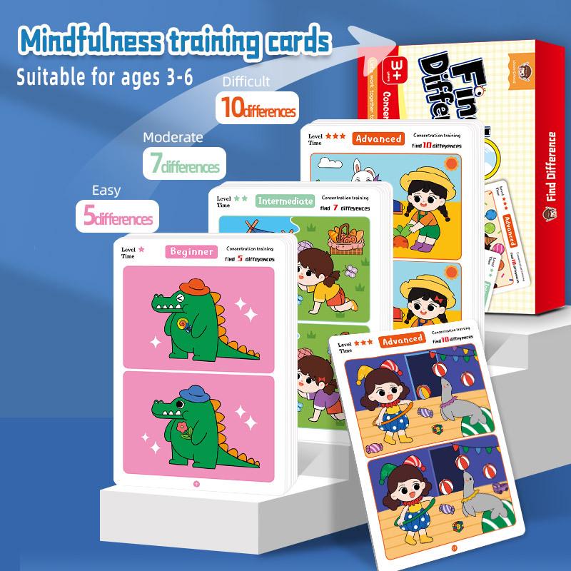 Cross-Border Erasable Training Cards - Educational Spot the Difference Game for Early Learning and Attention Development