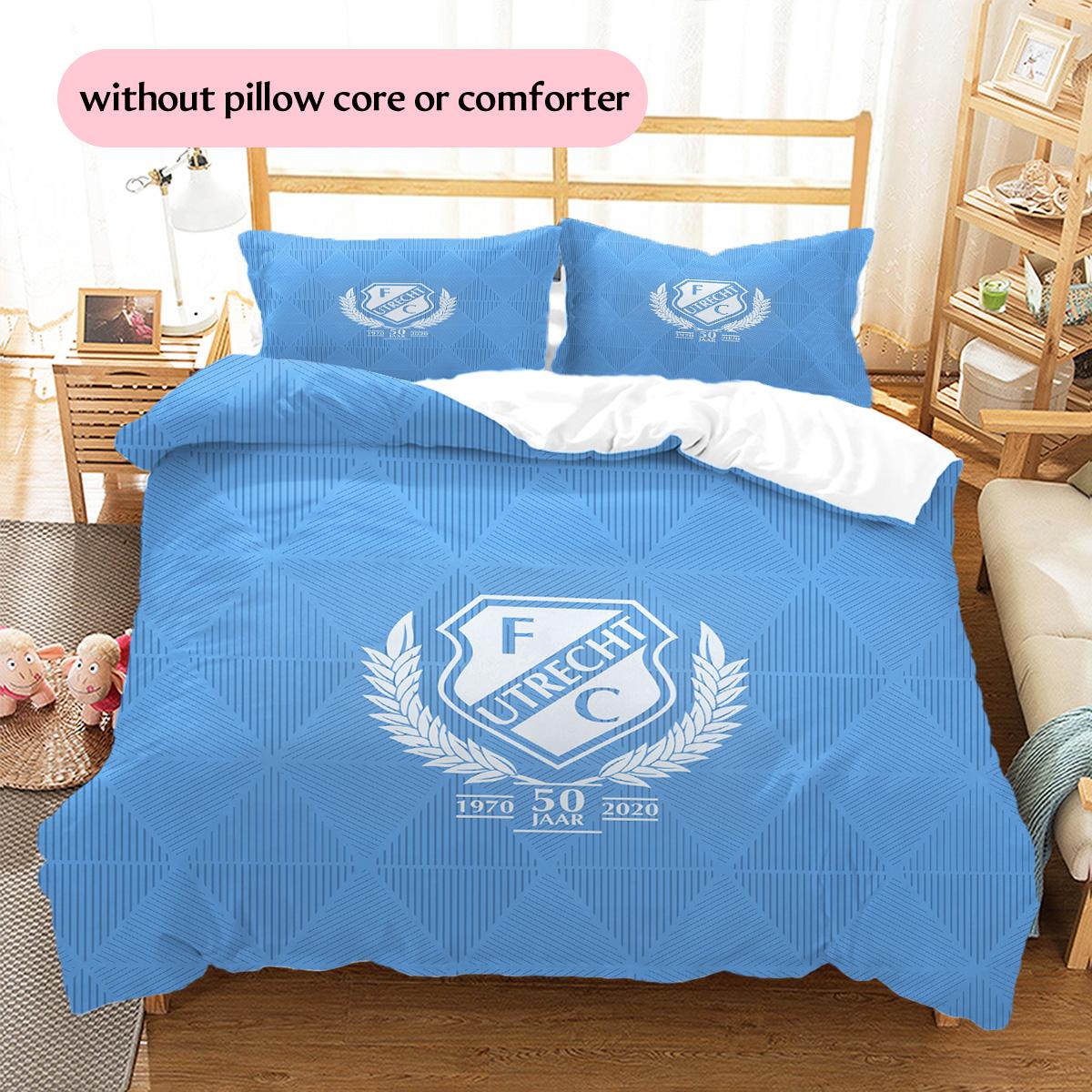 

ФК Утрехт Комплект постельного белья с узором Одеяло Декор для дома Подарок (1 пододеяльник + 2 наволочки без наполнителя) 135x200cm