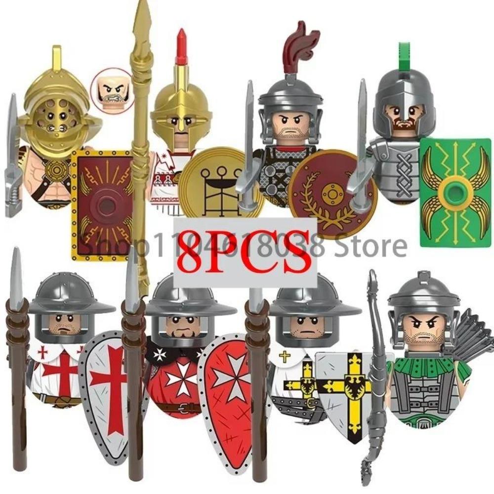 Zielony Smok Rycerze Kruk Tarcza Figurki Akcji MOC Średniowieczni Starożytni Rycerze Scena Klocki Kreatywne Zabawki dla Dzieci