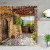 3D European Rural Town Street Landscape Printing Shower Curtain For Bathroom Curtains Waterproof Polyester Home Decor With Hooks