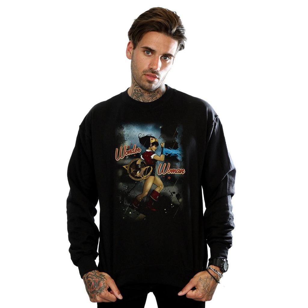 DC Comics Mens Wonder Woman Bombshell Cover Sweatshirt