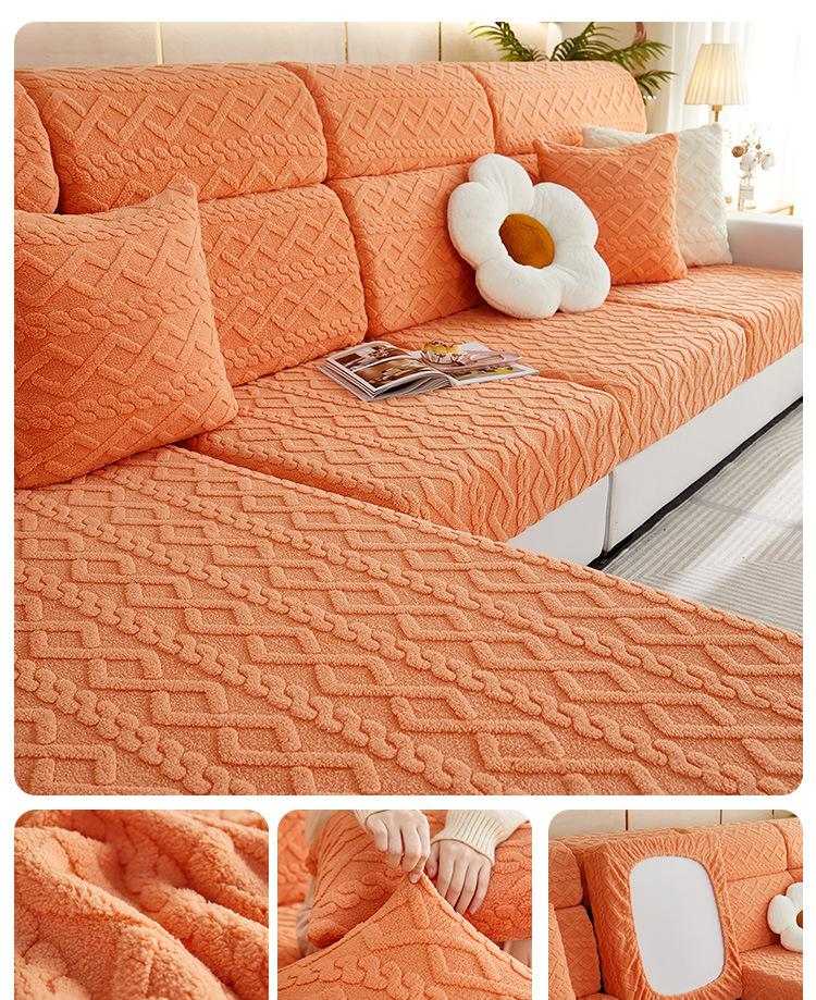 Thicken Seat Cushion Cover Elastic Jacquard Sofa Cover Adjustable Removable Furniture Protector For Pets Kids Sofa Seat Covers