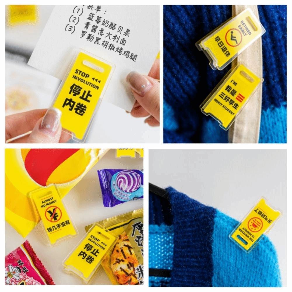 Clipe de Mão para Diário Dupla Face Sinal de Aviso Clipe de Vedação Clipe para Alimentos Clipe Acrílico PP Material de Escritório