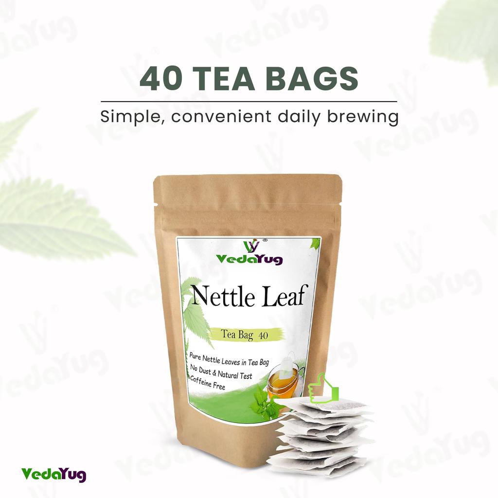 VY VedaYug Nettle Leaf Tea 40 Tea Bags/Himalayan Stinging Nettle Dried / 100% Natural & Pure Herbs - 40 Pec