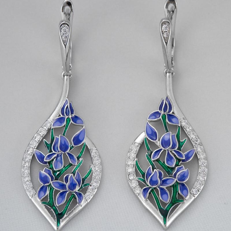 New Personalized Hollow Design Flower Hanging Earrings, Ladies' Fresh and Elegant Temperament Accessories Jewelry