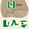 5 Pieces Exit Sign Stickers Waterproof 15x15 cm for Commercial