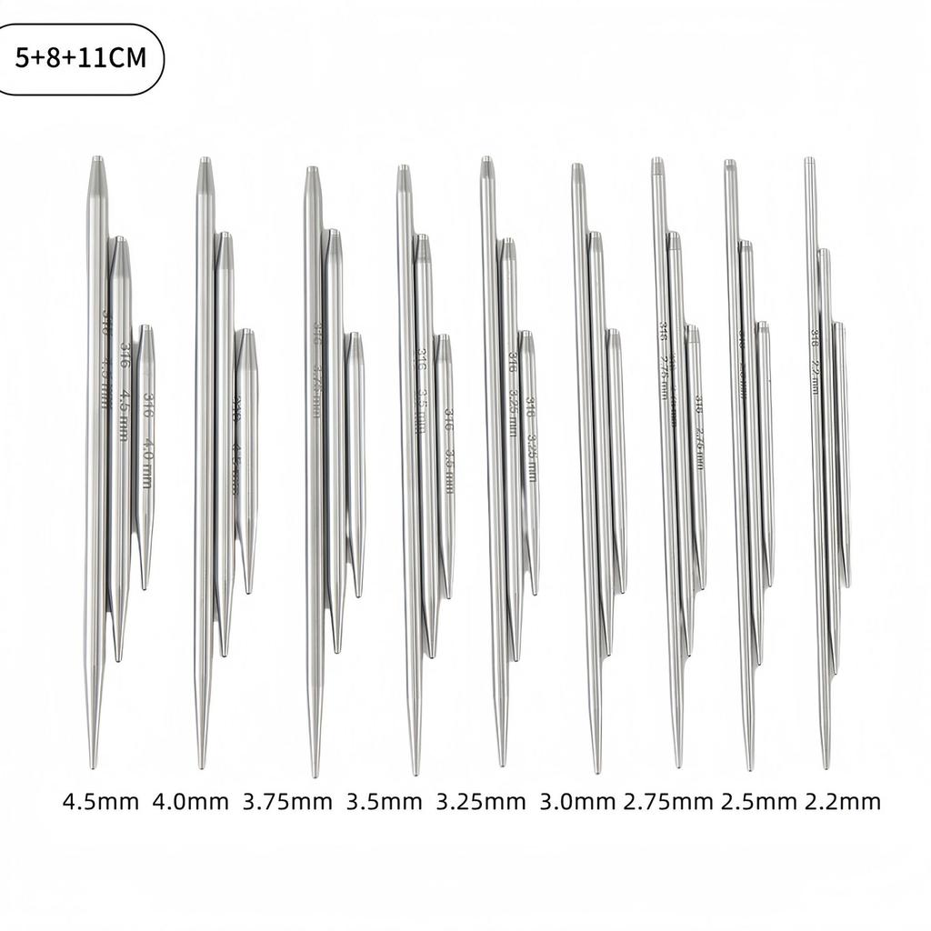 DIY Knitting Tool Stainless Interchangeable Knitting Needle Knitting Starter Kits Great for Handmade Crafts Enthusiasts