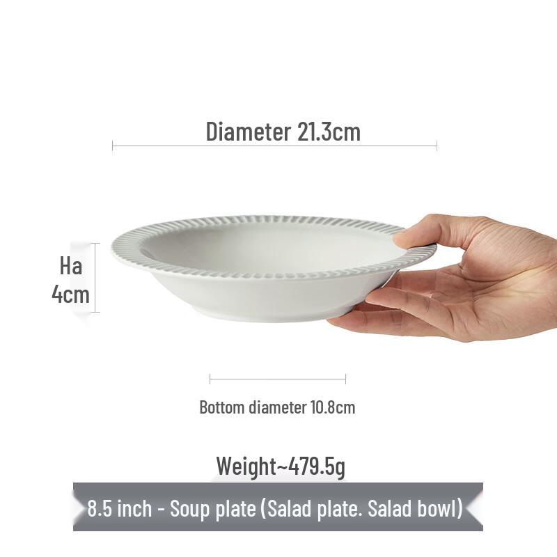 French Style Underglaze Ceramic Tableware 8.5 inches Soup Plate