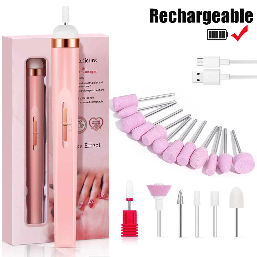 

Электрический набор для маникюра, машинка с подсветкой, портативный, с аккумулятором, мини-электрическая ручка для маникюра, инструменты для снятия геля