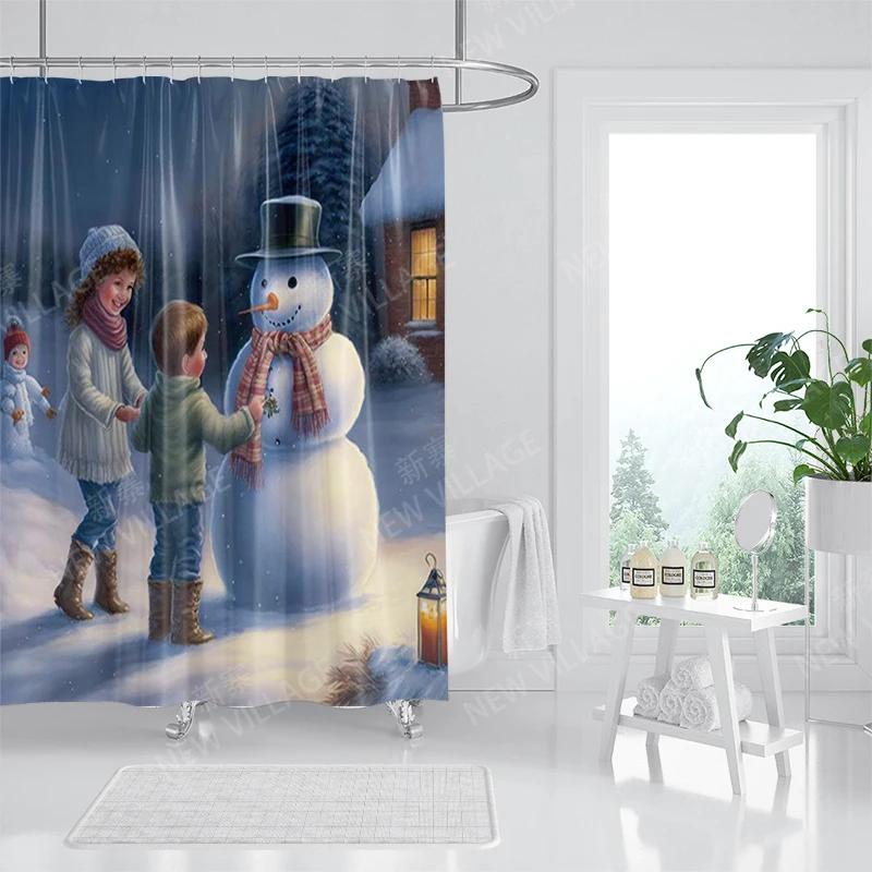 Home Duschvorhänge für Badezimmer, Weihnachtstiere, wasserdichter Stoff, Badezimmervorhänge, moderner Duschvorhang, 180 x 200 240 x 200