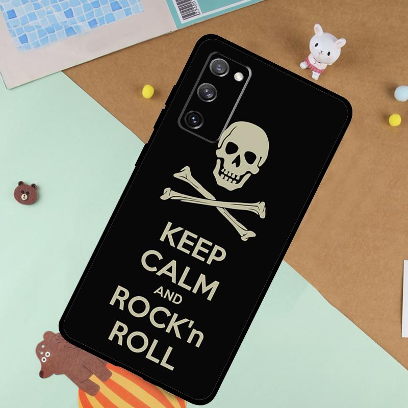 Rock Roll Skull Soft Case For Samsung Galaxy S24 Ultra S9 S10 S20 S22 S21 Plus S23 FE S25 Ultra Funda Cover