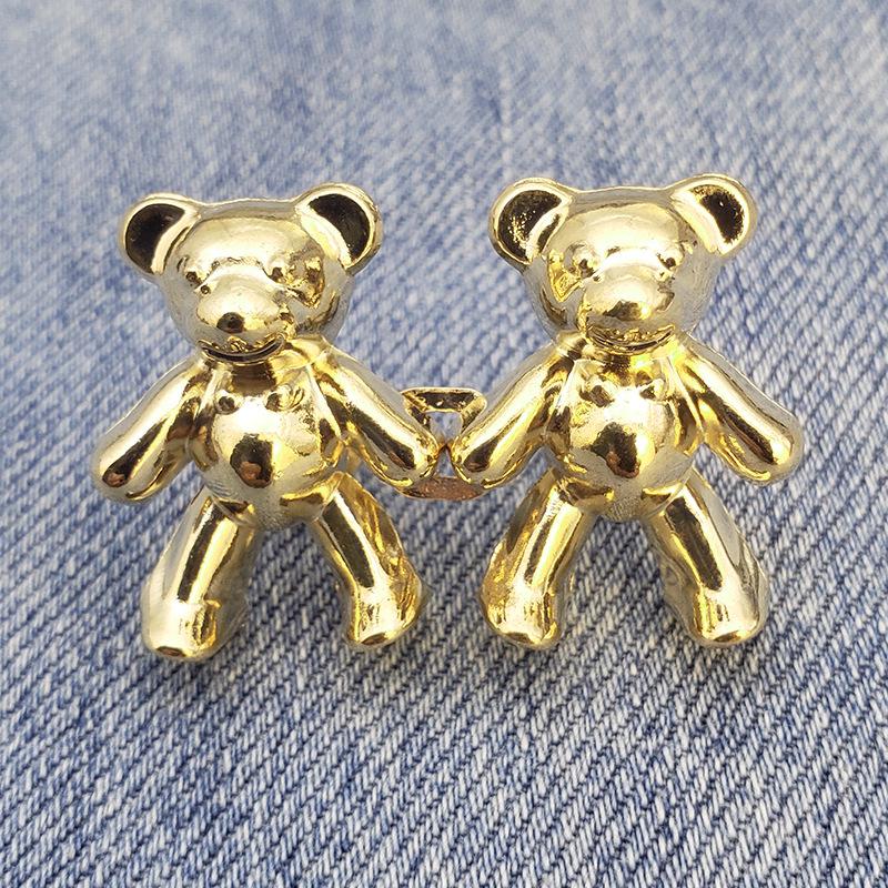 Bear Waist Slimming Adjustable Button Jeans Buckle - Detachable Tightening Pair