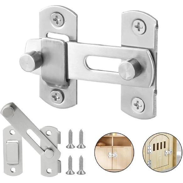 Flip Latch 8 Pcs Stainless Steel Sliding Barn Door Lock Multi-Purpose Hardware Gate Latches Safety Latches for Wooden Furniture Window Closet for