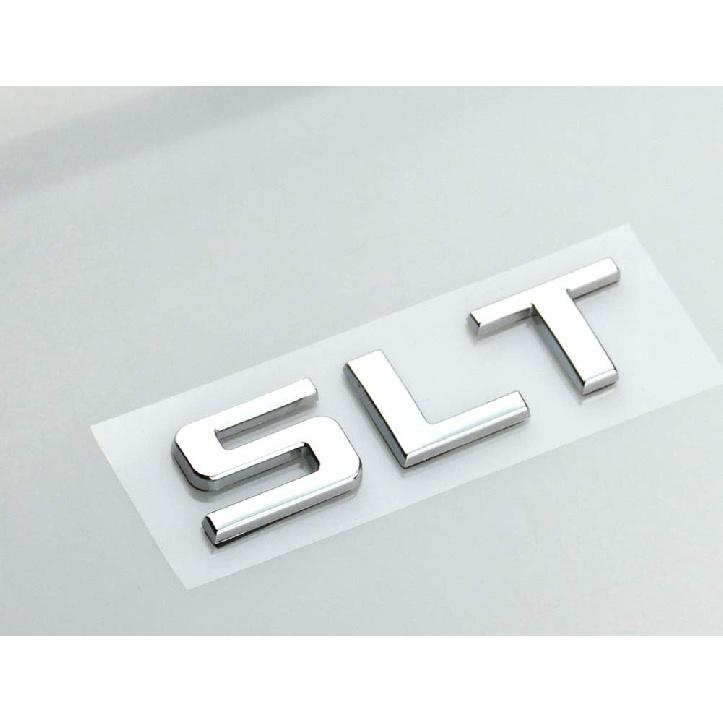 Pair SLT Emblem 3D Badge Adhesive Back Letter Nameplate Replacement For Sierra Yukon Canyon 1500HD 2500HD 3500HD (Chrome)